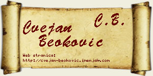 Cvejan Beoković vizit kartica